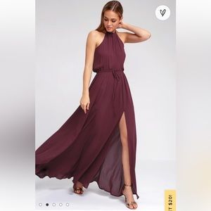 Lulu’s Essence of Style Plum Purple Maxi Dress size small